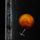 Artist impression of the Mars Express spacecraft using its radar and finding a bright spot